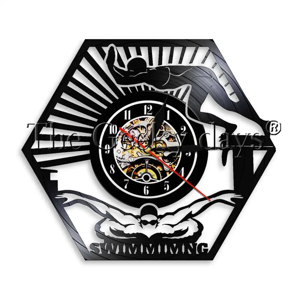 Настенные часы с виниловой пластиной для водных видов спорта и плавания