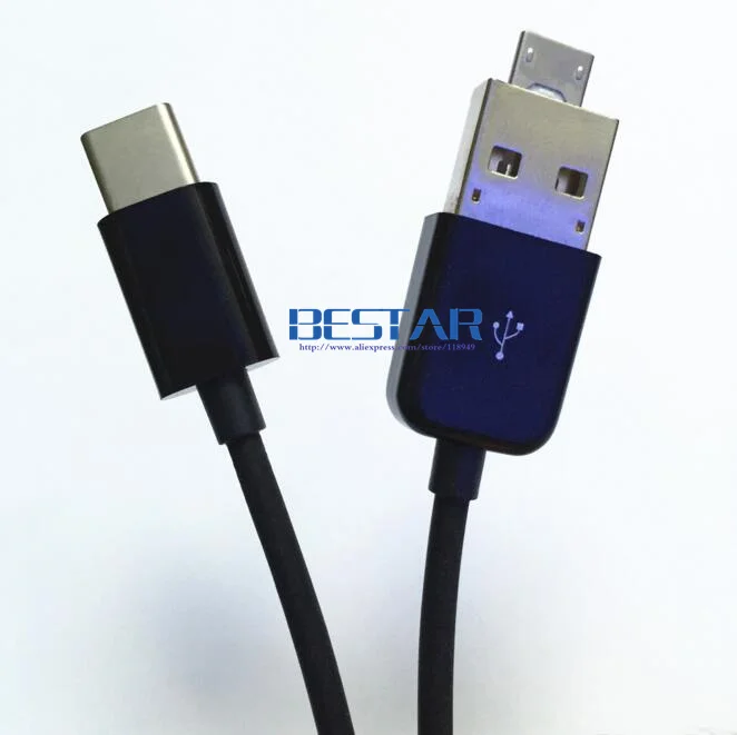 (100 шт./лот) Android 2 в 1 USB Type C Быстрый зарядный кабель 0 AM с Micro OTG Кабель адаптер м 3