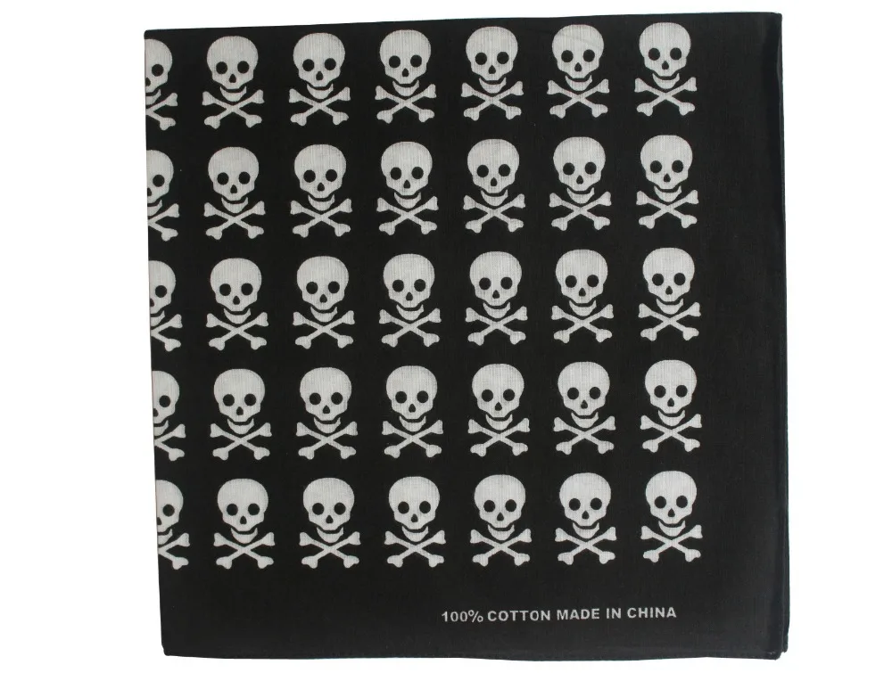 Мужская черно белая бандана в стиле панк с черепом из 100% хлопка новинка 2019|head