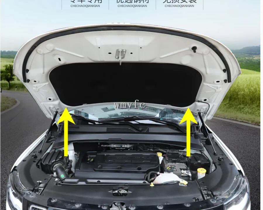 

For Jeep Compass 2nd Gen 2017 2018 2019 Hood Cover Hydraulic Rod Strut Rod Telescopic Rod Engine Hood lift Support 2pcs