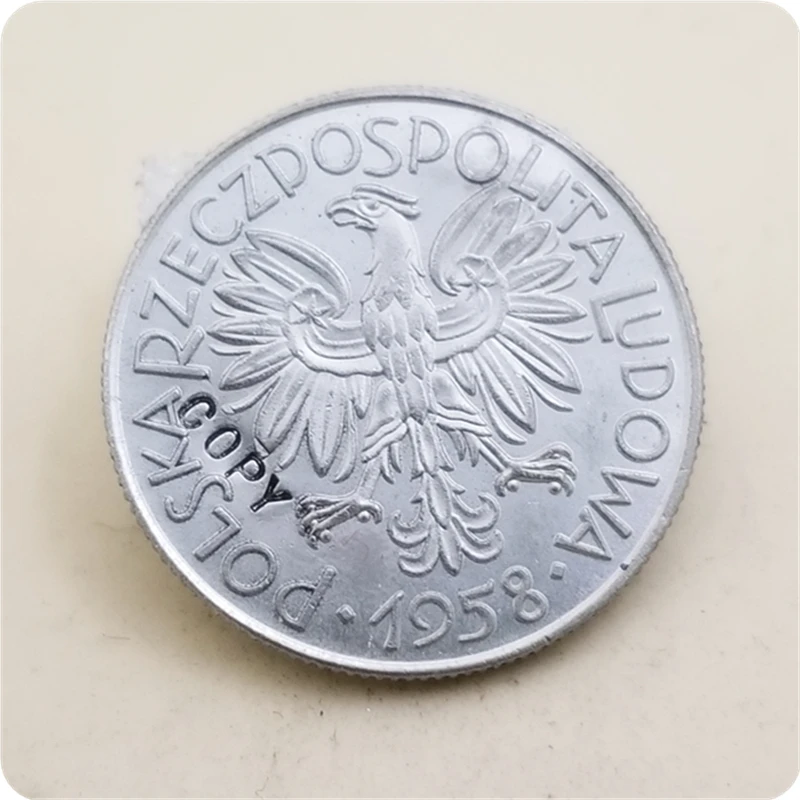 Копия 1958 Польша 1 монета с узором злотого копия памятных монет-копия монет медаль