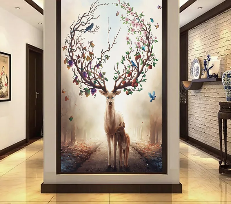

Custom Wallpaper Contracted Modern Deer Pattern Wallpaper Wall Mural For Bedroom Wall covering Home Decoration