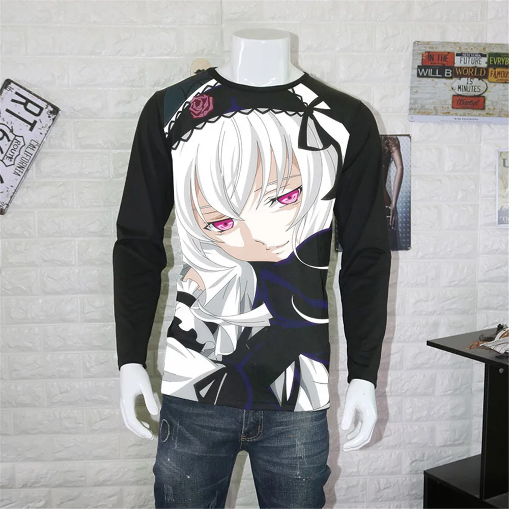 Женская летняя мужская футболка Rozen Maiden с рисунком аниме Suigintou косплей японское