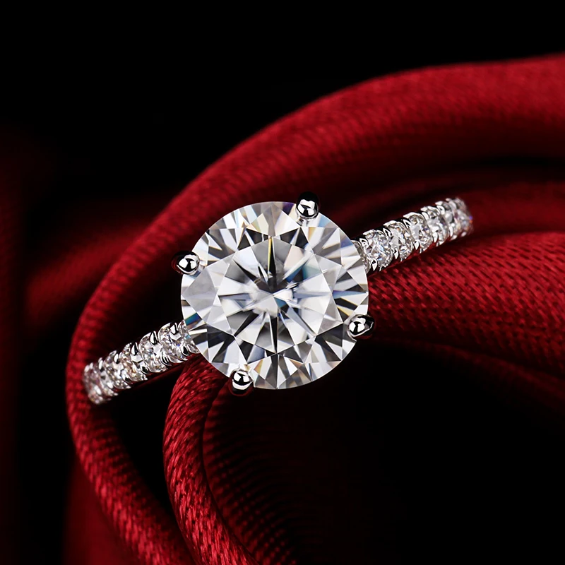 Женские модные обручальные кольца элегантные ювелирные изделия 4 зубца 18 k белое