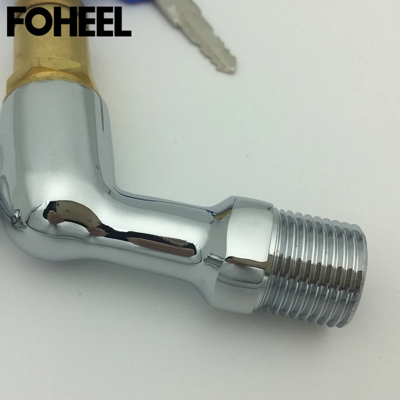 FOHEEL латунь стиральная водопроводный кран с замком ключ медный один открытый