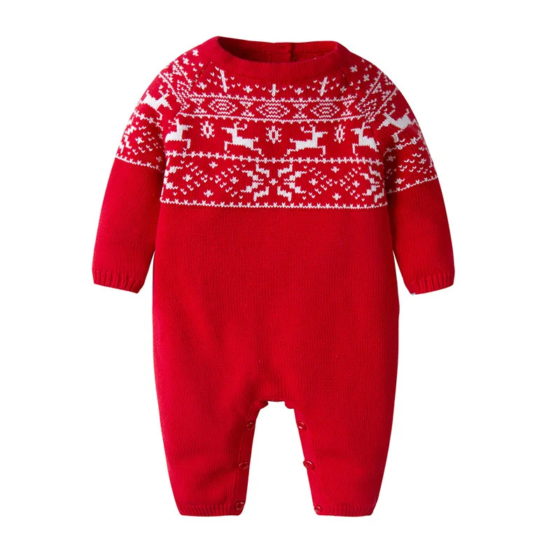 Вязаный комбинезон для новорожденных мальчиков Детский сезон осень зима теплый