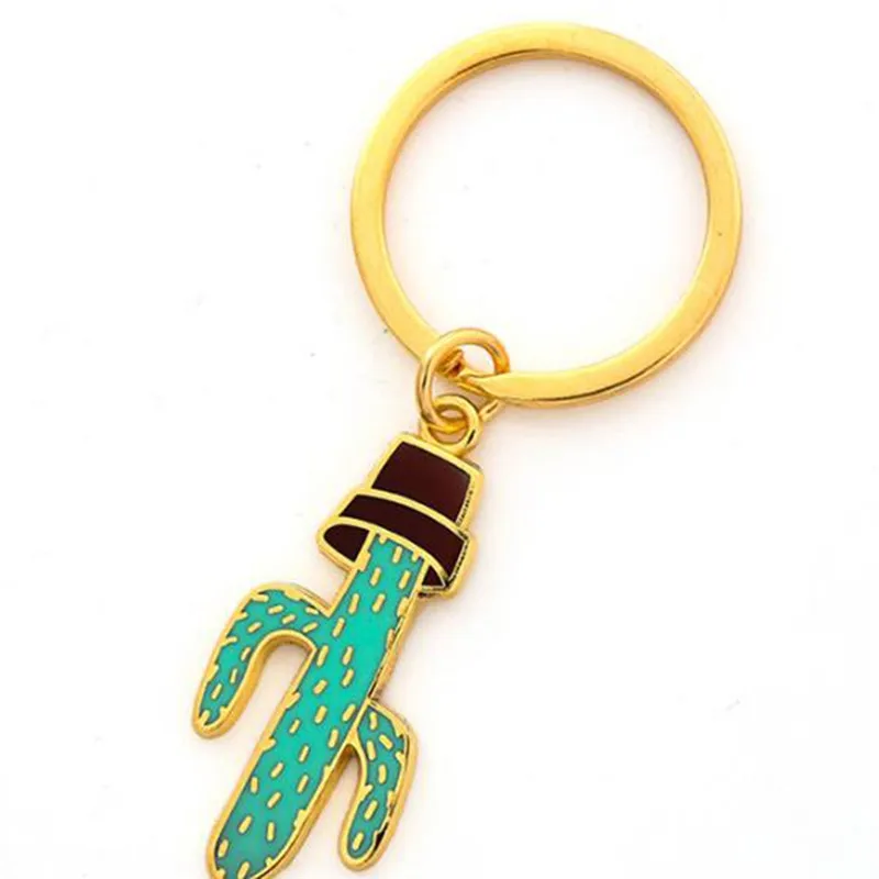 2019 1PC Creative Cute Metal Mini Plant Cactus Keychain for Women Girls Bag Accessories Key Ring Kids Best Friend Gifts | Украшения и
