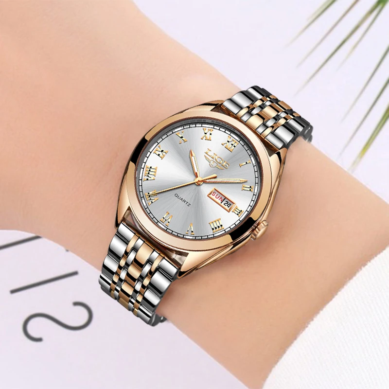 

LIGE 2019 New Rose Gold Women Watch Business Quartz Watch Ladies Top Brand Luxury Female Date Watch Girl Clock Relogio Feminin