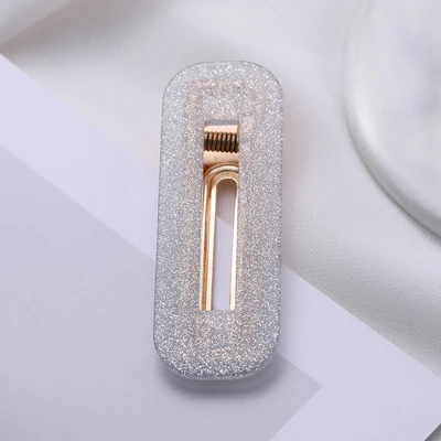 silver square Новые женские блестящие квадратные капли в форме капель Акриловые зажимы для волос заколки Милая повязка на голову Шпильки Модные аксессуары для волос - Цвет: silver square