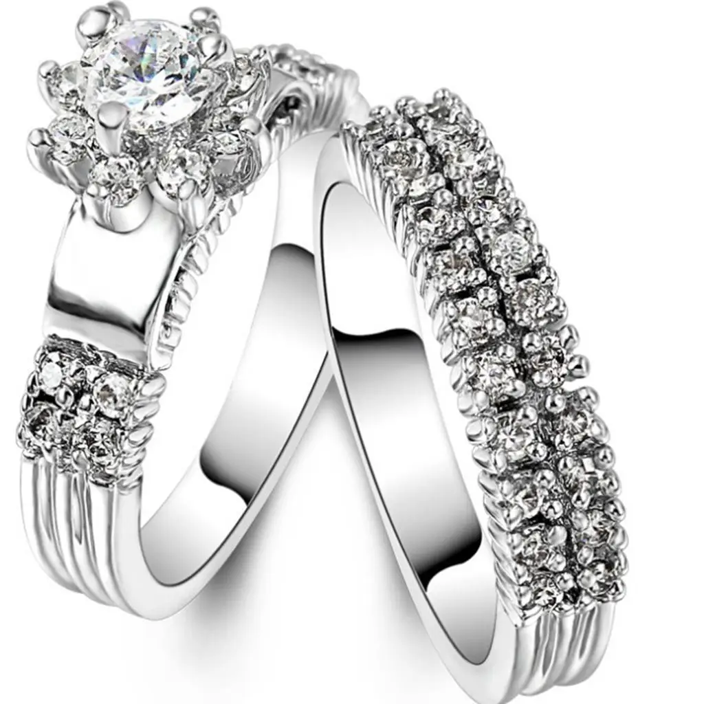 Size 5-11 Silver Plated Engagement Ring Wedding Cubic Zirconia Fashion | Украшения и аксессуары