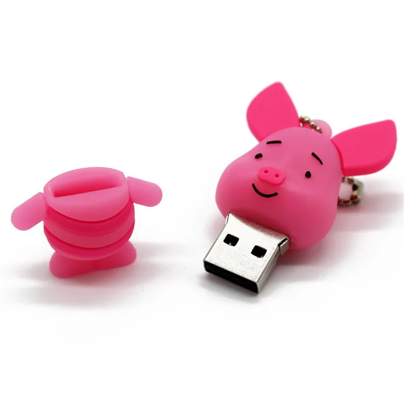 Флешка с милым мультяшным животным тигром осликом Свинкой 4 ГБ 8 16 32 USB флеш