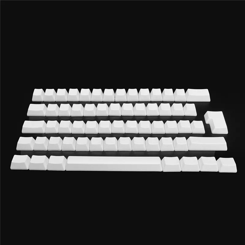 62 клавиши игровая клавиатура колпачки для ключей черные толстые PBT колпачки для ключей белые пустые OEM профиль ISO колпачки для механических ключей