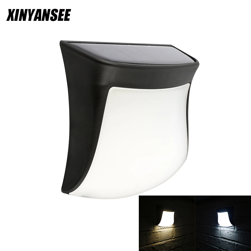 Умный настенный светильник на солнечной батарее 3 светодиода для забора уличный