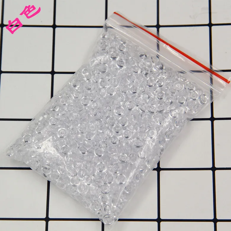 white 75 г/пакет 7 мм прозрачный слизью плоский шарик прозрачный DIY ручной работы кристалл смесь грязи частицы аксессуары слизи наполнение украшения - Цвет: white
