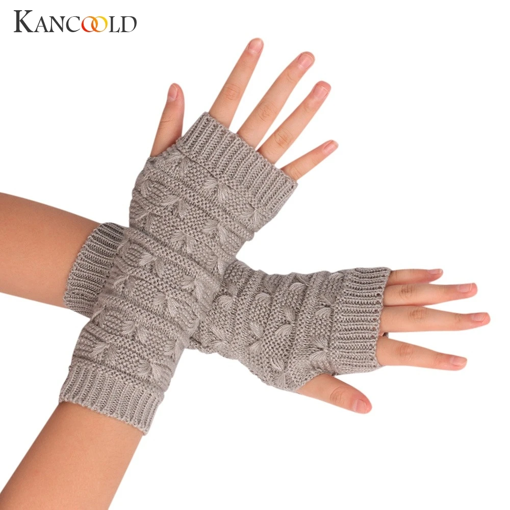 Модные вязаные перчатки kancoold без пальцев, зимние перчатки унисекс, мягкие теплые шерстяные перчатки высокого качества для женщин 2018NOV23