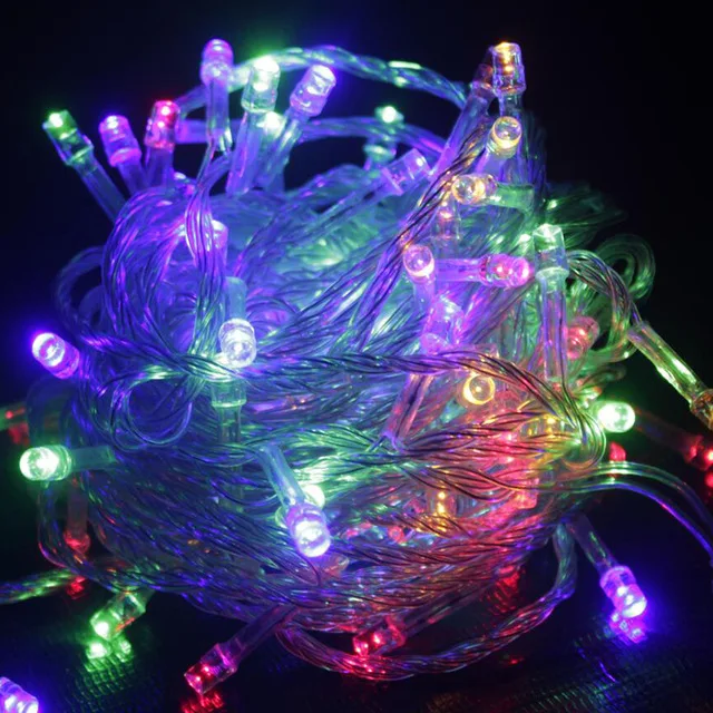 RGB Светодиодный строка светильник 10 м Водонепроницаемый 110 V/220 V 100 светодиодный праздничное освещение гирлянда 9 Цвета Рождественский светильник s вечерние наружной отделки - Испускаемый цвет: RGB