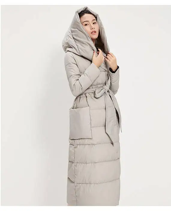 

Buttons Down Coat Hooded Down Jackets Winter Women Down Coat long Down Jacket