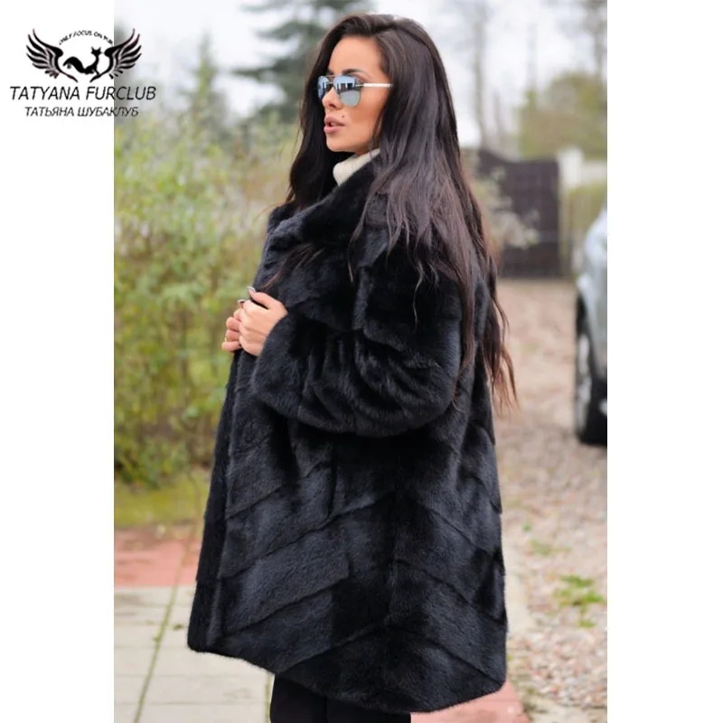 Новое поступление 2021 пальто tatyan furclub из натурального меха норки модное уличное