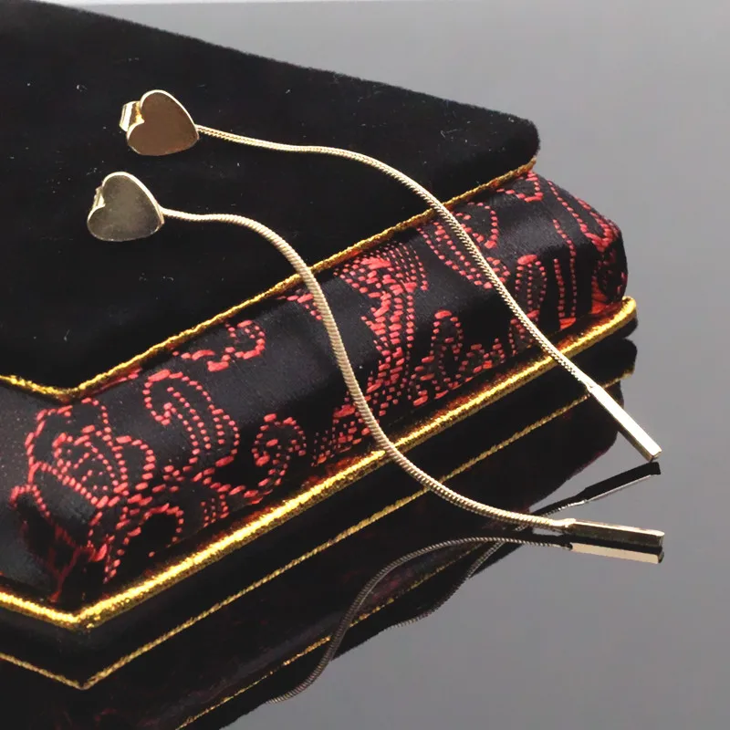 Женские серьги с кисточками длинные в форме сердца корейский стиль 2021 ювелирные