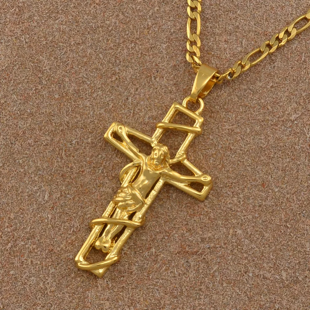 Ожерелье с подвеской Anniyo Crucifixion of Jesus Cross для мужчин оптовая продажа ювелирных