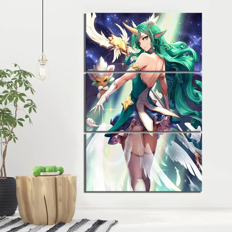 

Home Decor Canvas Painting 3 Set League Of Legends Video Game Sexy Anime Horn Girls Poster Wall Art Frame Modular Print Pictures
