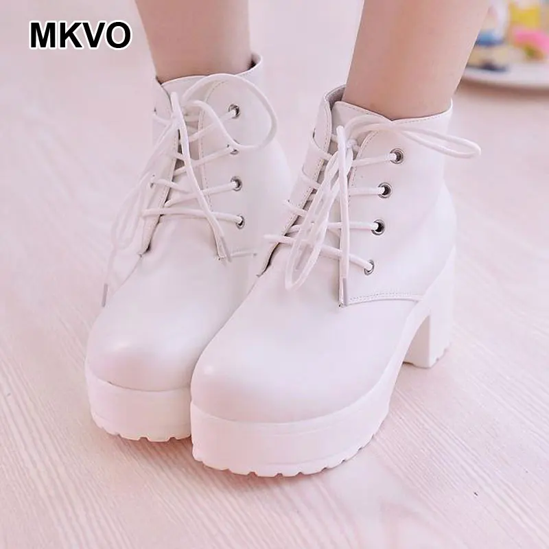 Женские ботинки на высоком каблуке из водонепроницаемого материала сезон осень