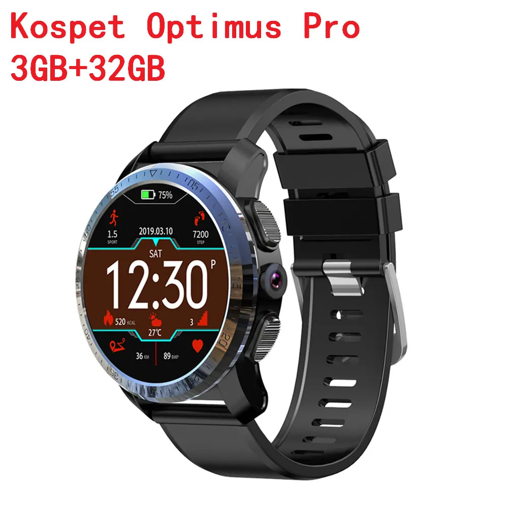 3GB 32GB Kospet Optimus Pro двойной системы 4G Смарт часы Android-телефон 3 GB 32 GB 8MP Камера GPS SIM 800 Mah Батарея Водонепроницаемый Smartwatch - Цвет: 3GB 32GB