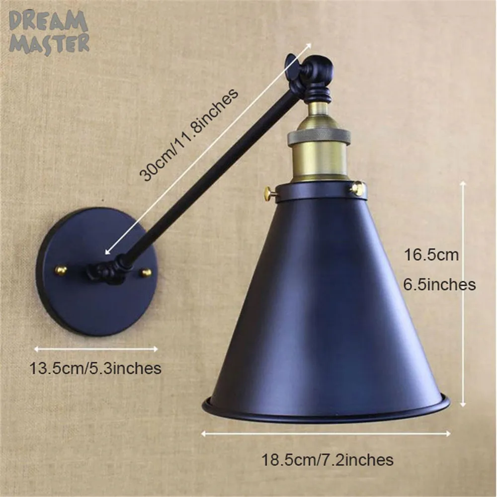 Настенный светильник винтажный металлический черный|light ceiling lamp|light consolelight bulb lamp |