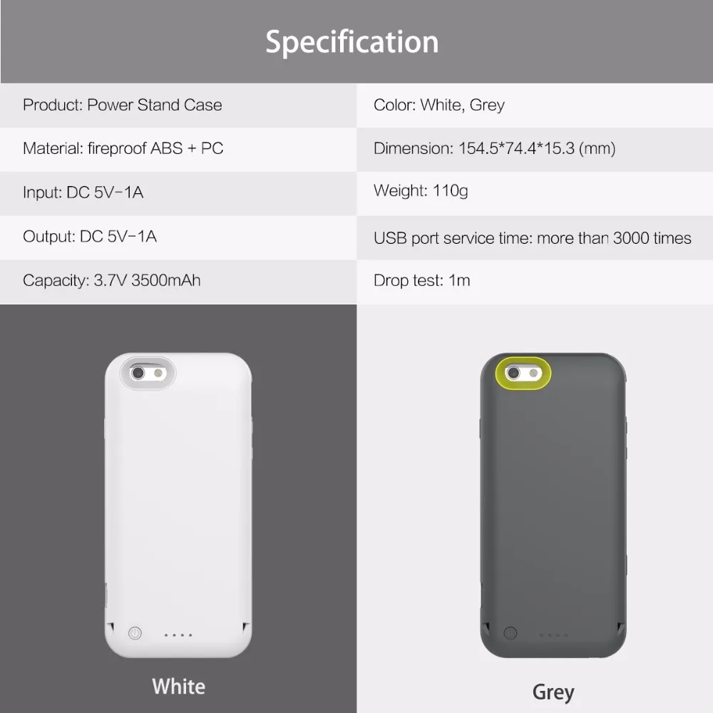 Чехол ROCK Battery для iPhone 7, 6, 6S X, внешний аккумулятор, чехол для iPhone X, 6000 мА/ч, зарядное устройство, задняя крышка, чехол