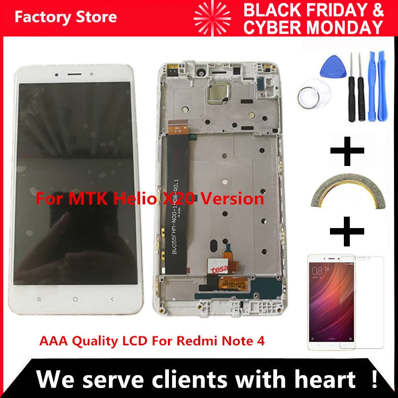 Q & Y QYJOY AAA LCD + рамка для Xiaomi Redmi Note 4 ЖК дисплей с подсветкой мягким ключом Digiziter