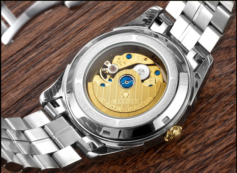 Карнавальные часы Мужские механические полностью автоматические стальные