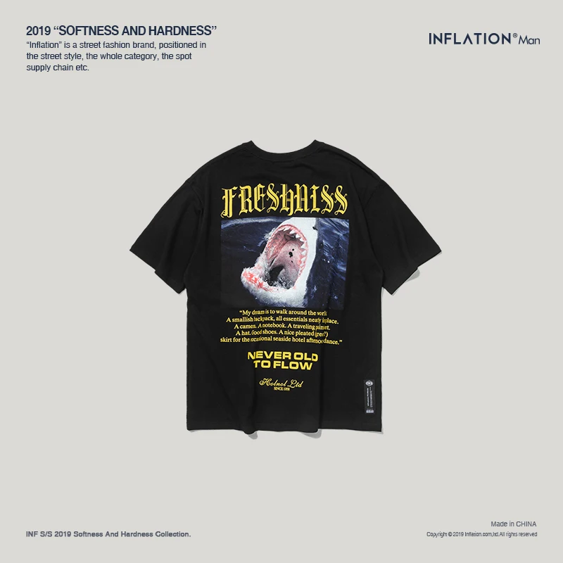 Инфляция Мужская одежда футболка с изображением животного короткий рукав