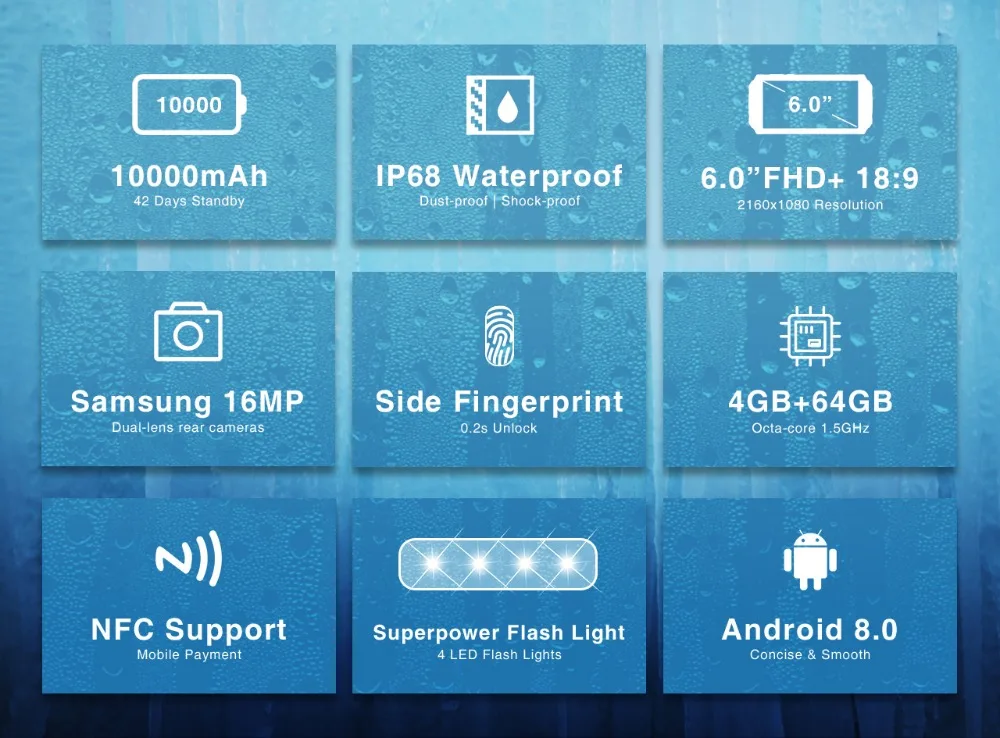 Флэш продажи OUKITEL WP2 6 0 дюйма 18:9 10000 mAh Мобильный телефон MT6750T Восьмиядерный 16MP