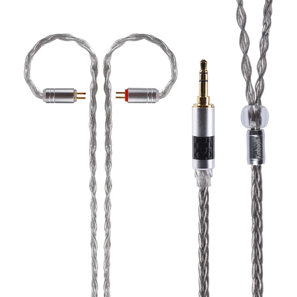 2PIN 3.5 AK Kinboofi 8 ядро Медь посеребренный кабель 3,5/2,5/4,4 мм Hifi кабель для наушников с MMCX/2pin разъем для ZSX C12 ZSN PRO лампа указателя - Цвет: 2PIN 3.5