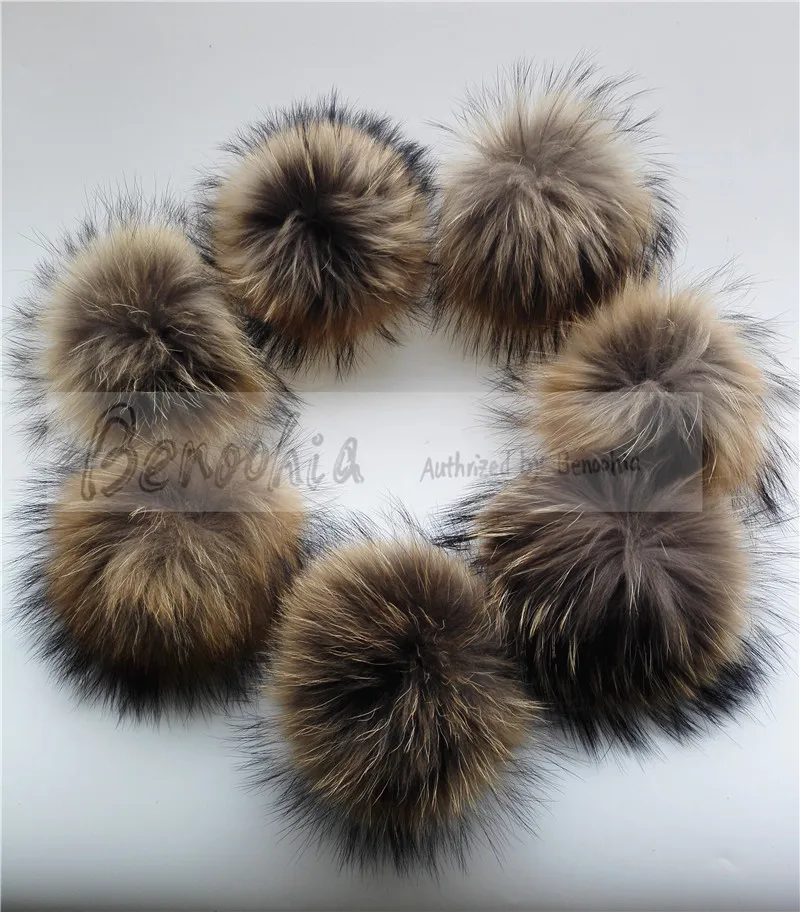 Fashion 15cm 8pcs/lot Wholesale Pom pom Real Fur Balls Pompoms For knitted Hats Caps Bags and Accessories Gift