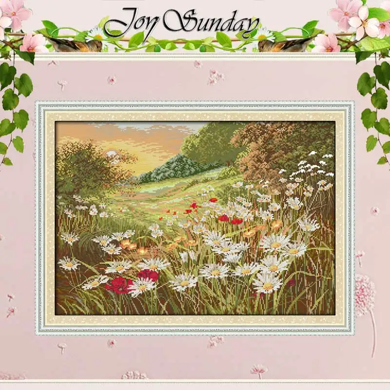 

Beautiful White Flowers (1) Counted Cross Stitch 11CT 14CT Cross Stitch Sets Chinese Cross-stitch Kits Embroidery Needlework