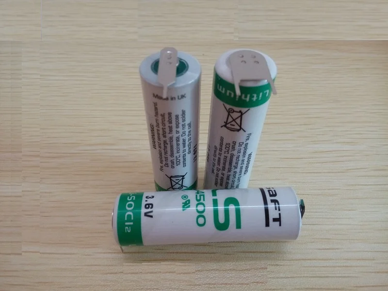 

12PCS saft LS14500 ER14505M 3.6V AA 2450mAh lithium batteries, PLC NC disposable lithium battery with solder pins