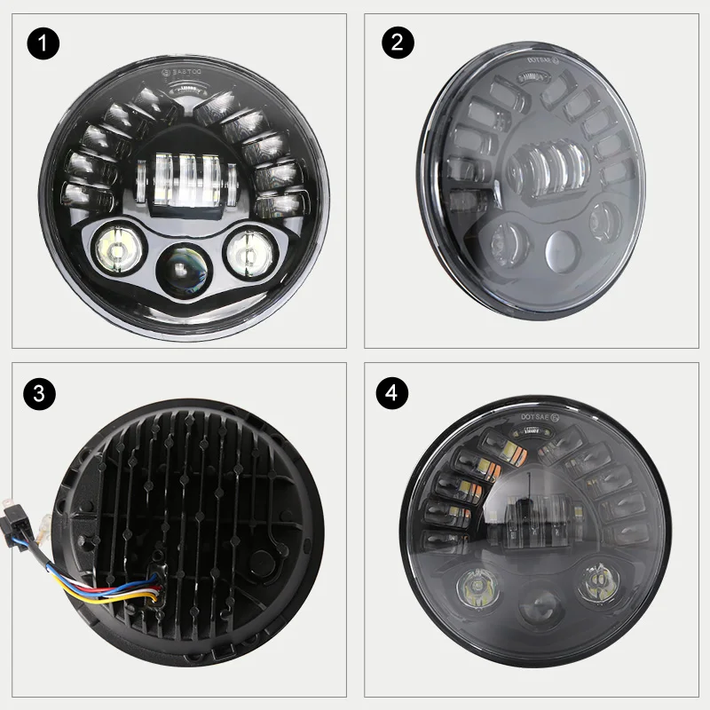 Для мотора Touring 7 &quotдюймовый круглый светодиодный проектор фары + DRL желтый сигнал
