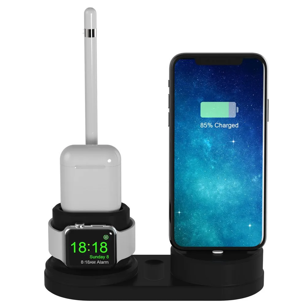 Новинка 4 в 1 Подставка для зарядки док станции Apple AirPods и Watch Series iPhone