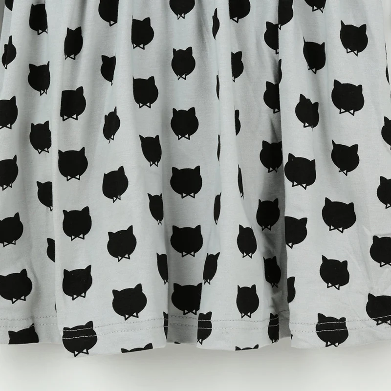 DAVYDAISY 2017 Fashion Girls Dresses Kids A-Line Full Sleeve Black Cat Print Princess Dress Children Costume WD-016 | Детская одежда и
