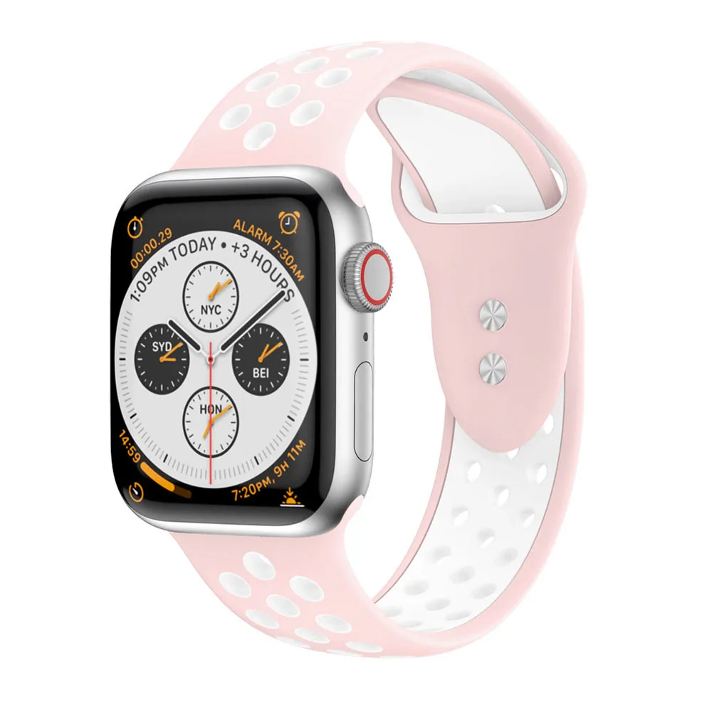 Ремешок correa для apple watch 1/3/5 42 мм 38 адаптер iwatch 4 40/44 браслет спортивный силикон |