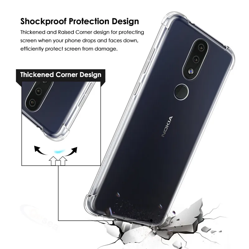 Qosea для Nokia 4 2/1 Plus чехол телефона Ультратонкий Clrar Silm силиконовый мягкий TPU 7 1X7