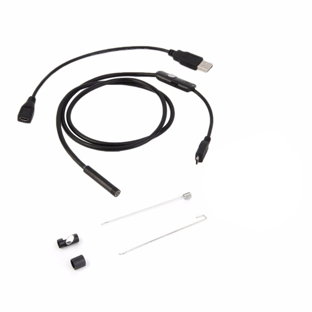 1/1 5/2 м мягкий кабель Водонепроницаемый эндоскоп 7 мм 5 камера HD USB с 6 светодиодами