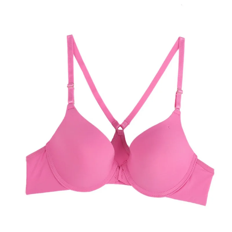 Застежка спереди Для женщин бюстгальтер чашечки расположены рядом пуш ап Y с