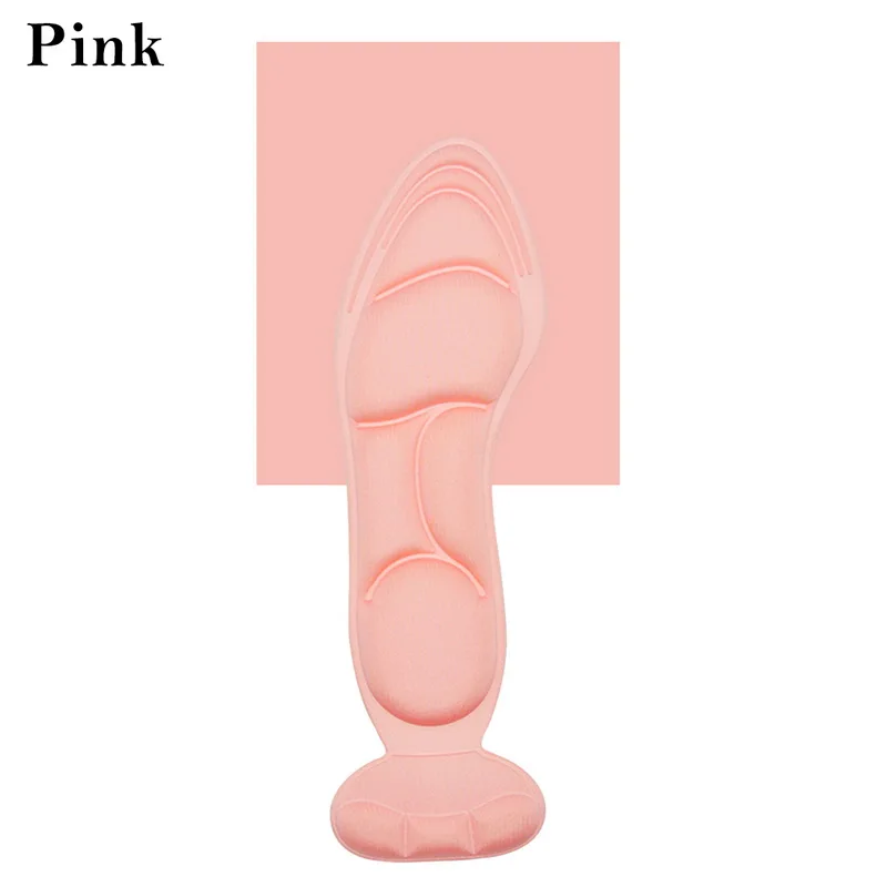 pink Женская стелька Массажная стелька 4D губка мягкая стелька-супинатор для женщин высокий каблук обувь Pad Прямая поставка - Цвет: pink