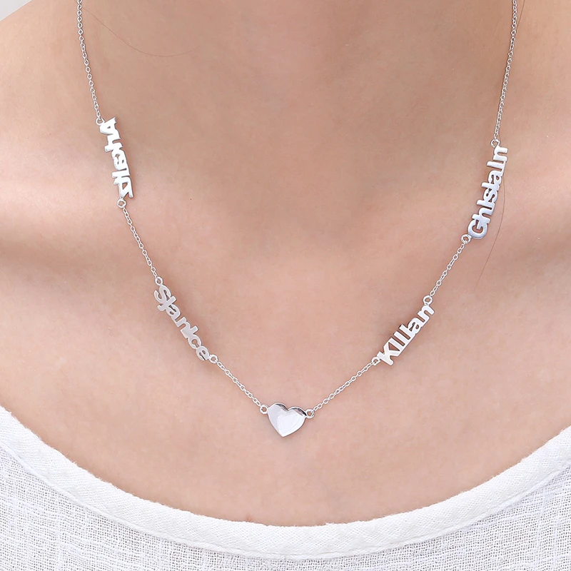 

Ожерелье с именем на заказ RainMarch, женское ожерелье с именем семьи, персонализированное ожерелье из стерлингового серебра 925 пробы, Индивидуа...