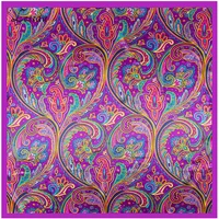 2021 new square women joker plaid printed silk scarf fashion abstract big foulard hijab purple cat scarf wholesale 9090 9197m