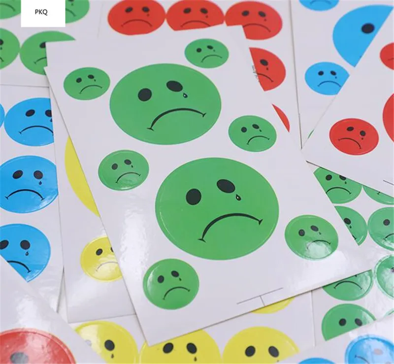 10 листов/Партия 1 см/2 см/3 см/4 см/5 см/9 см классические игрушки Sad сторонний стикер самоклеящаяся этикетка клейкой бумаги для школьного учительницы