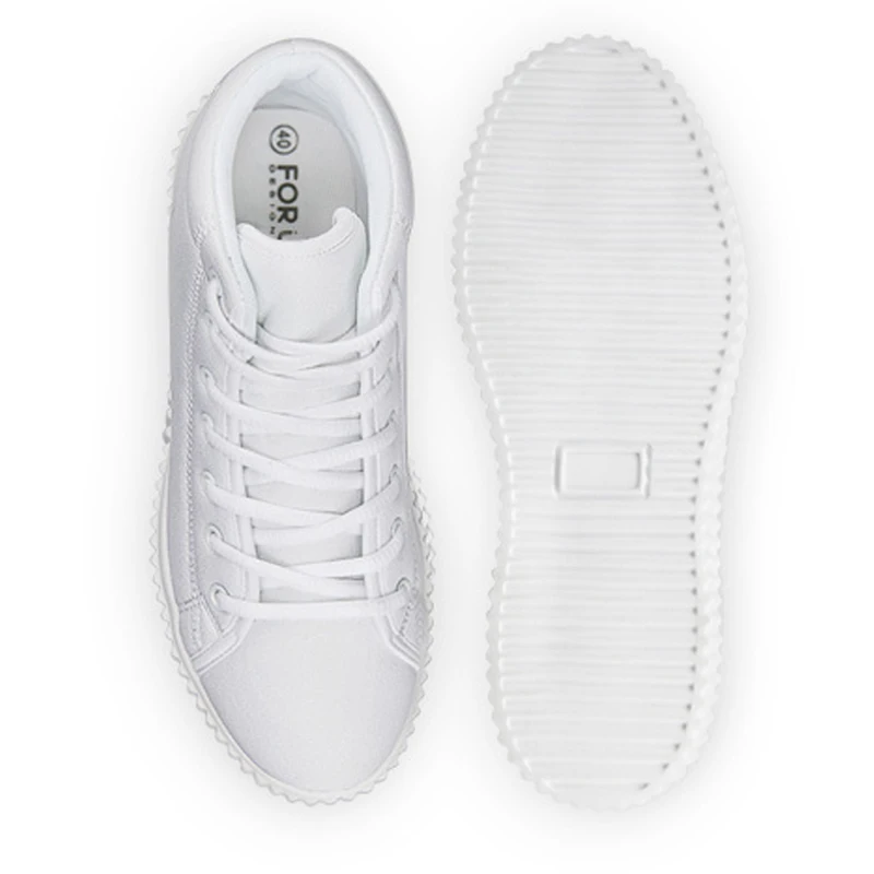 FORUDESIGNS/Новинка 2018 года Женская обувь на плоской платформе Милая парусиновая с