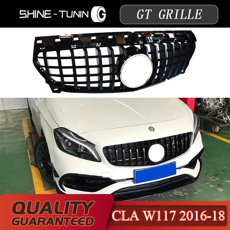 Передняя решетка подходит для Mercedes New CLA Class W117 GT GTR CLA200 CLA220 CLA260 CLA300 2016 18 без